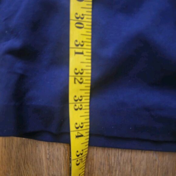 Lauren Ralph Lauren Women's 4 Blue Sheath Dress Leather Shoulder Trim Sleeveless - Picture 11 of 13